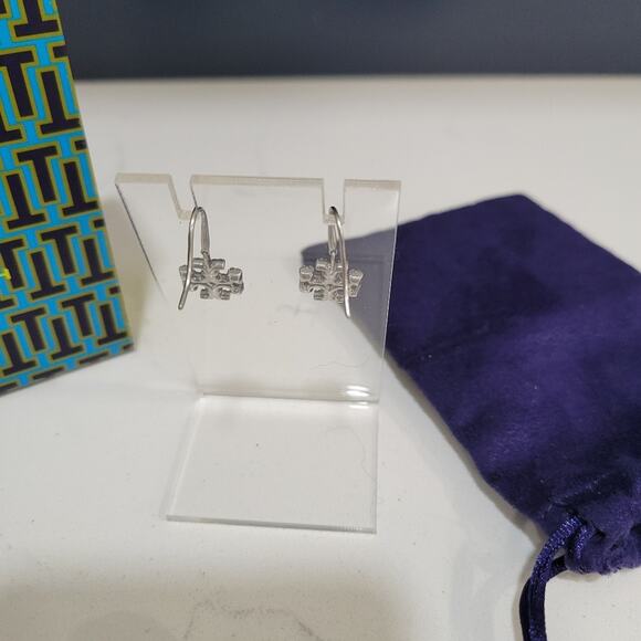 Tory Burch Heart Locket Earrings In Antique Pewter - Picture 11 of 15